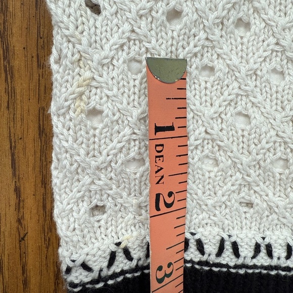 Olive + Oak Crochet Pointelle Knit Tank Top L Ivory Black Festival New w/Defect - Picture 11 of 11